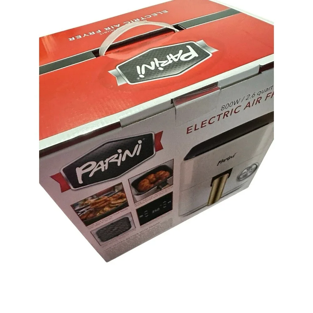 Parini Electric Air Fryer 800W 2.6 Quart White Non-Stick Oil Free Digital Timer